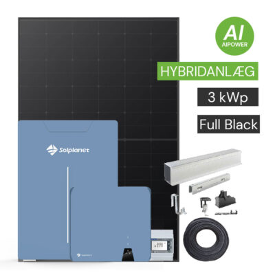3 kW hybrid solcelleanlæg fra Solplanet