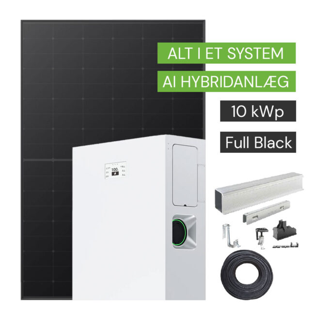 Emaldo Power Core solcelleanlæg på 10 kW med sorte solceller